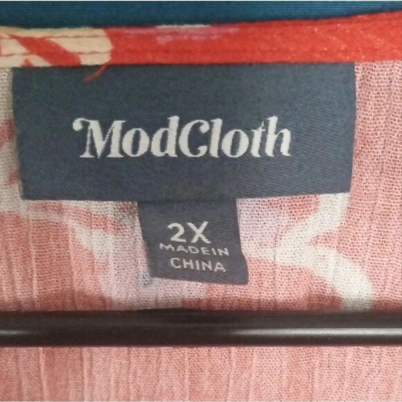 Mod Cloth Breezy Tendency Crop Top Floral Tie Front Oversized Drapey Size 2X - Picture 9 of 10